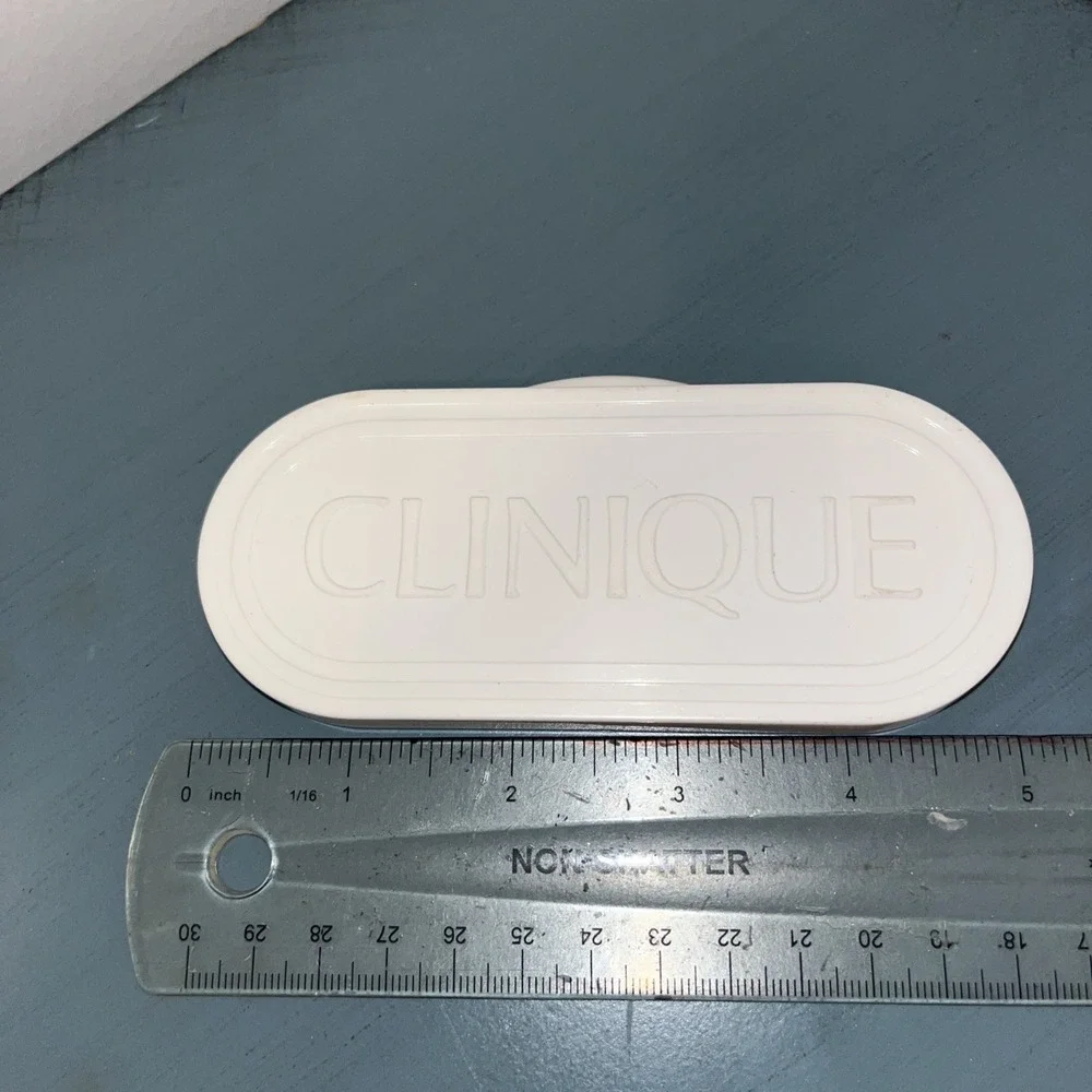Vintage CLINIQUE ~ Travel Comb and Mirror Combo White Purse Compact